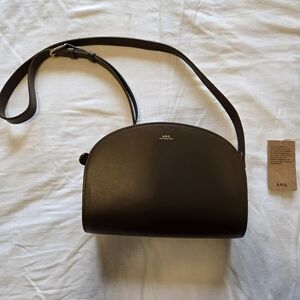 A.P.C. Rue Madame Paris Demi Lune Bag. Taupe Brown
